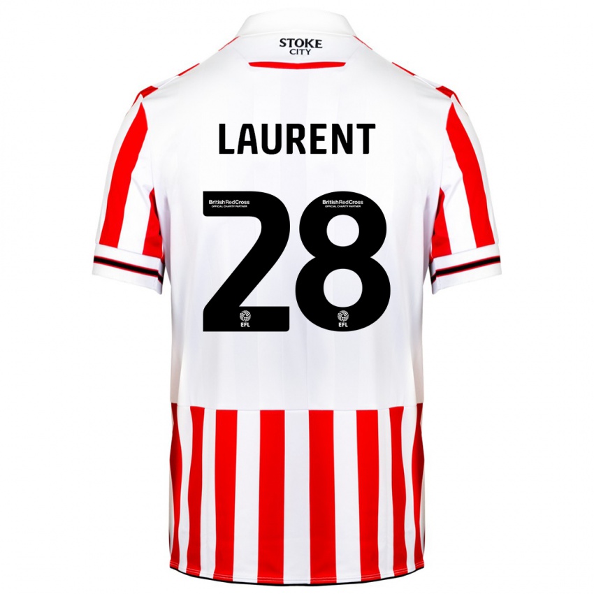 Gyermek Josh Laurent #28 Piros Fehér Hazai Jersey 2023/24 Mez Póló Ing