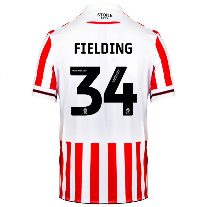 Gyermek Frank Fielding #34 Piros Fehér Hazai Jersey 2023/24 Mez Póló Ing