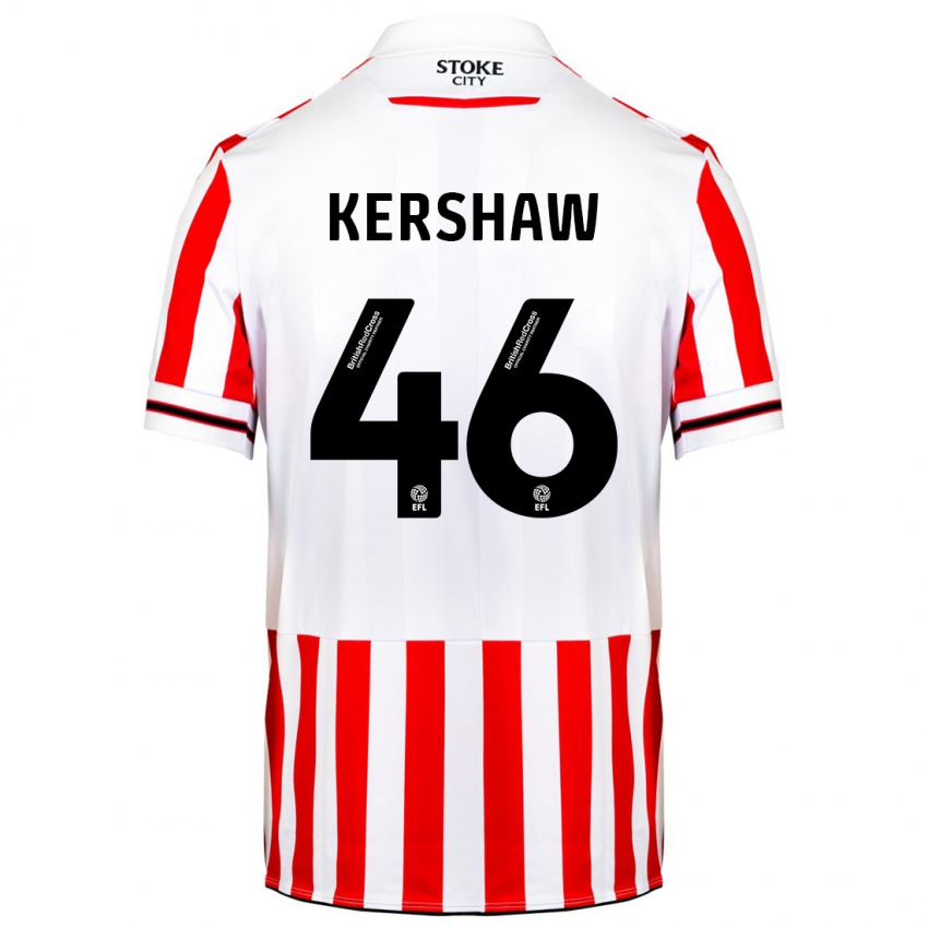 Gyermek Ben Kershaw #46 Piros Fehér Hazai Jersey 2023/24 Mez Póló Ing