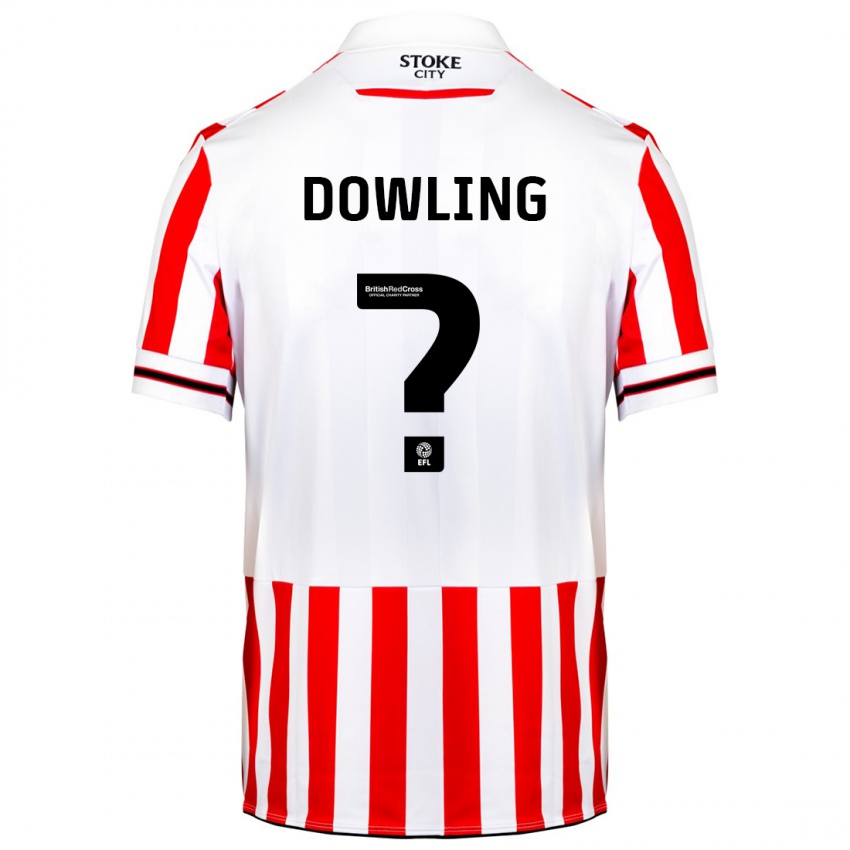 Gyermek Will Dowling #0 Piros Fehér Hazai Jersey 2023/24 Mez Póló Ing