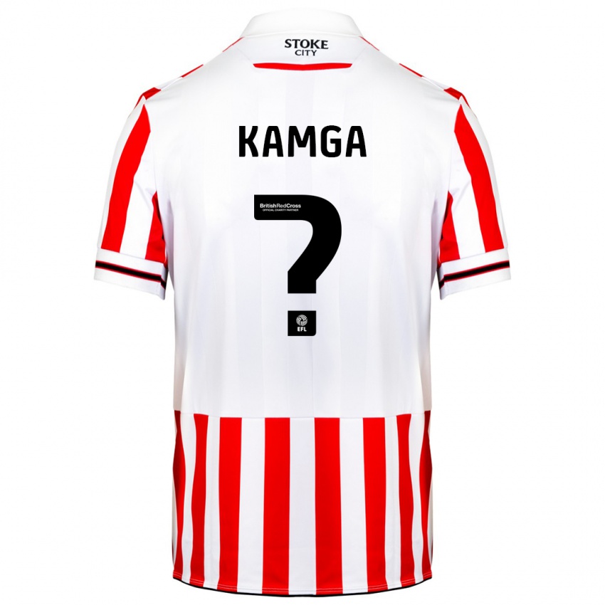 Gyermek Ian Kamga #0 Piros Fehér Hazai Jersey 2023/24 Mez Póló Ing