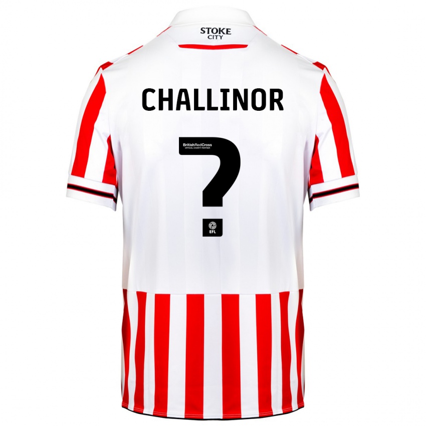 Gyermek Oliver Challinor #0 Piros Fehér Hazai Jersey 2023/24 Mez Póló Ing