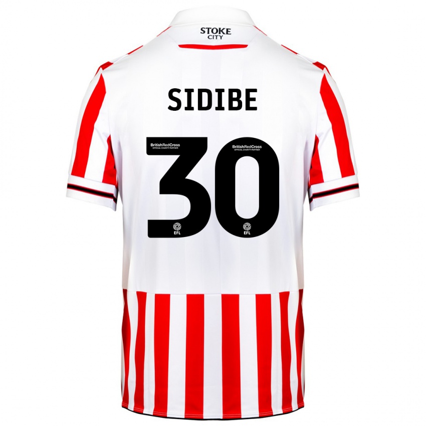 Gyermek Souleymane Sidibe #30 Piros Fehér Hazai Jersey 2023/24 Mez Póló Ing