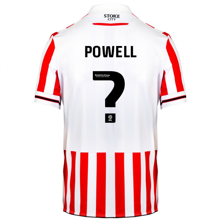 Gyermek Owen Powell #0 Piros Fehér Hazai Jersey 2023/24 Mez Póló Ing