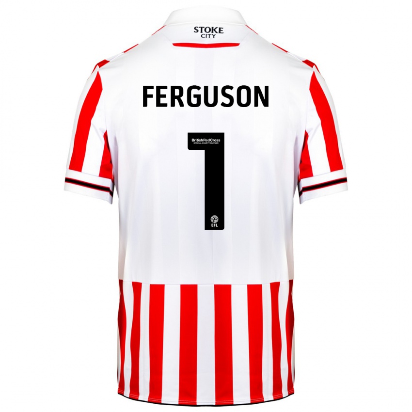 Gyermek Georgie Ferguson #1 Piros Fehér Hazai Jersey 2023/24 Mez Póló Ing