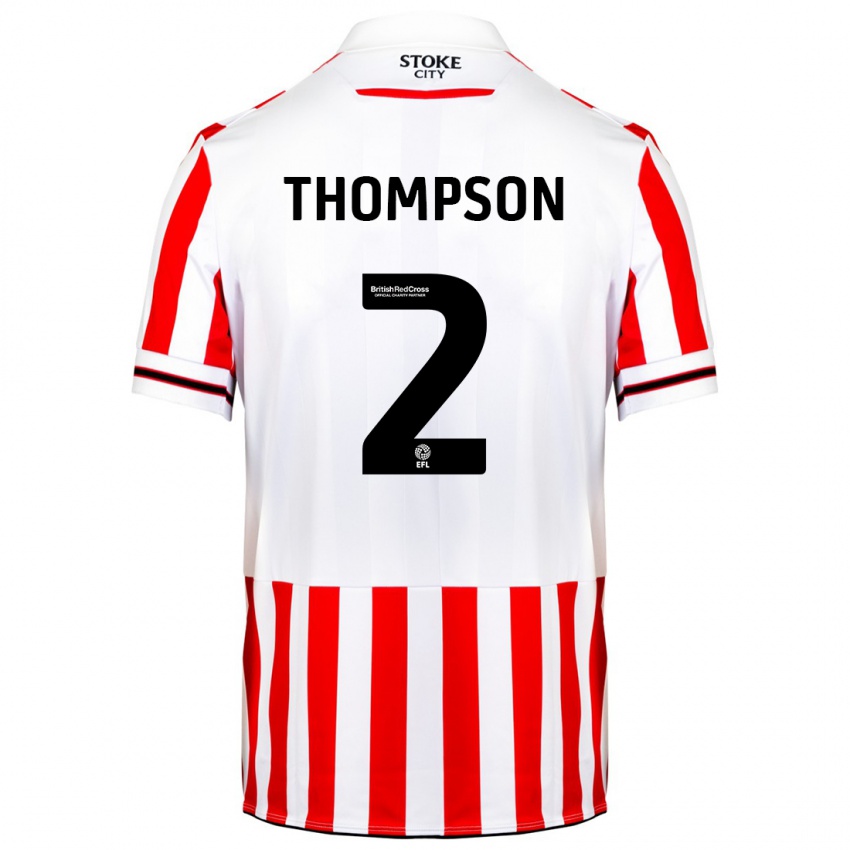 Gyermek Sophie Thompson #2 Piros Fehér Hazai Jersey 2023/24 Mez Póló Ing