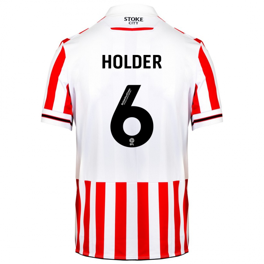 Gyermek Molly Holder #6 Piros Fehér Hazai Jersey 2023/24 Mez Póló Ing