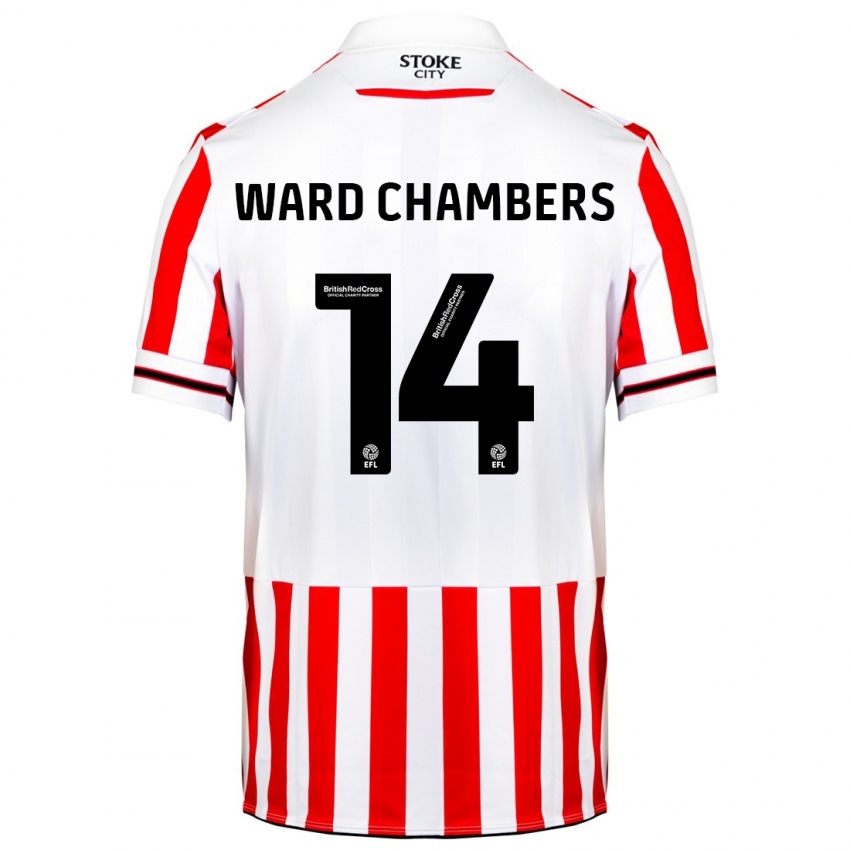 Gyermek Courtnay Ward-Chambers #14 Piros Fehér Hazai Jersey 2023/24 Mez Póló Ing