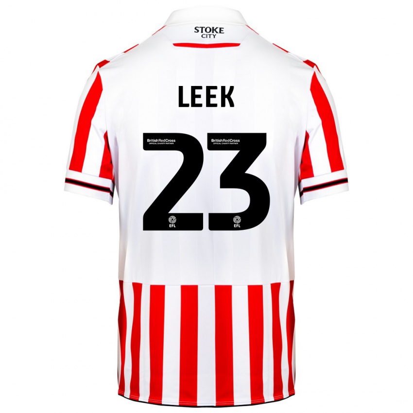 Gyermek Ellie Leek #23 Piros Fehér Hazai Jersey 2023/24 Mez Póló Ing