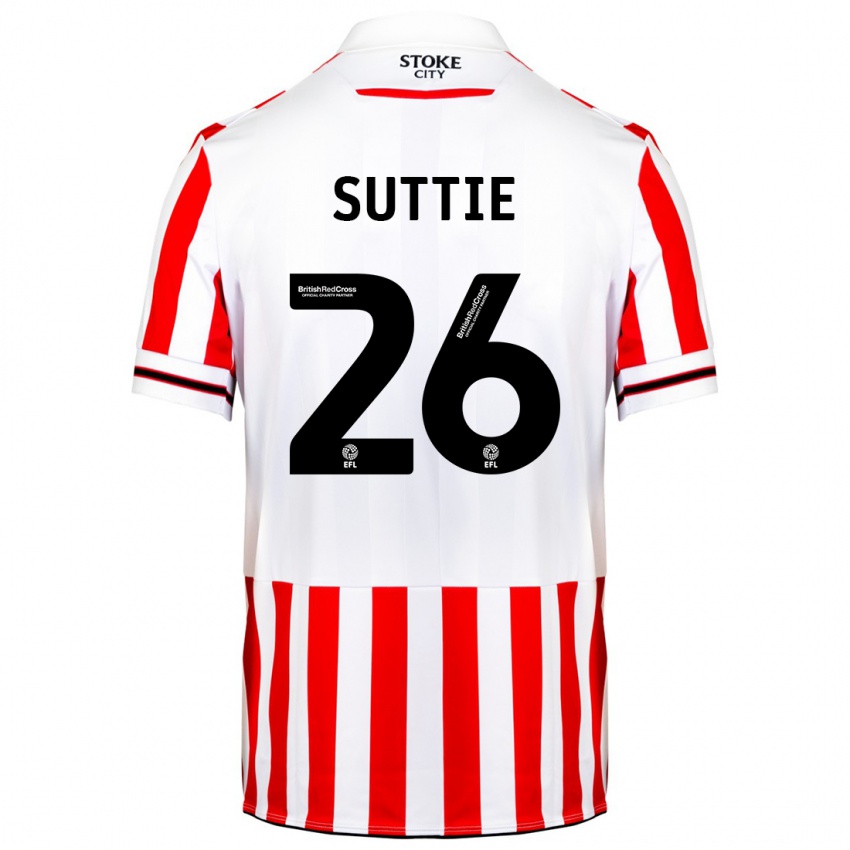 Gyermek Arabella Suttie #26 Piros Fehér Hazai Jersey 2023/24 Mez Póló Ing