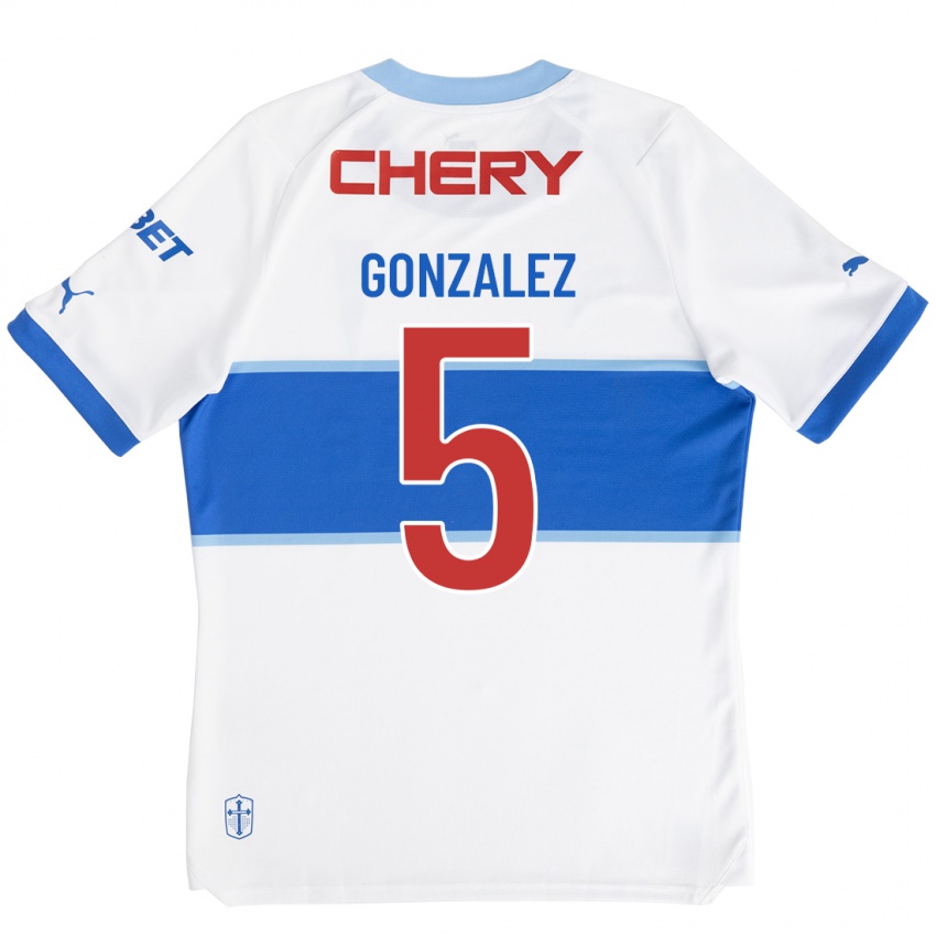 Gyermek Daniel González #5 Fehér Hazai Jersey 2023/24 Mez Póló Ing