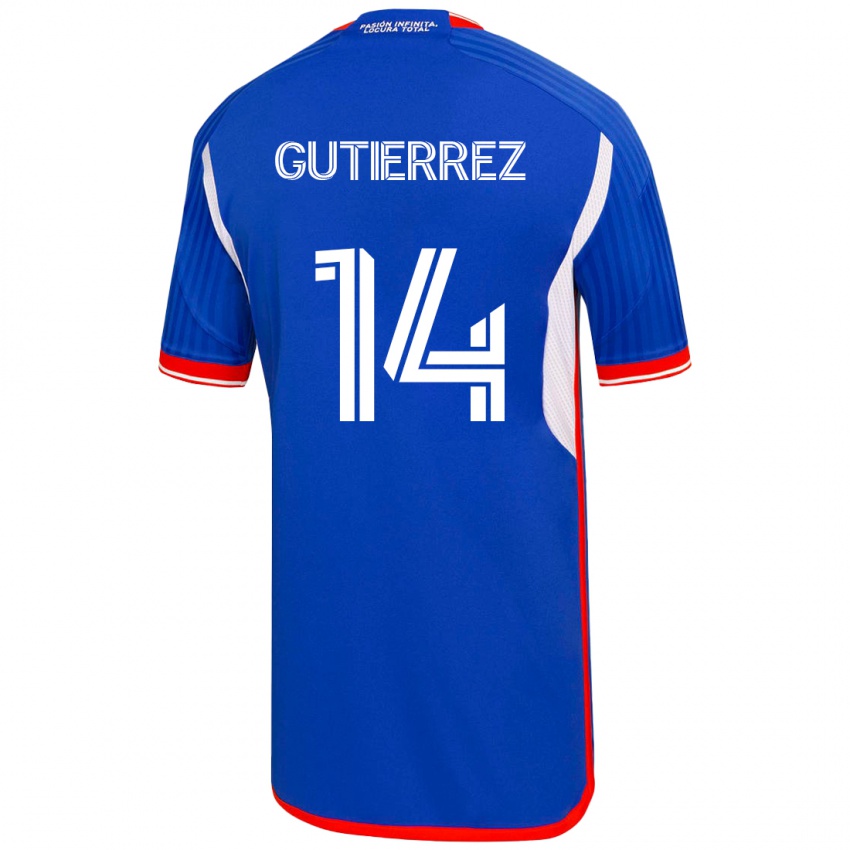 Gyermek Ana Gutiérrez #14 Kék Hazai Jersey 2023/24 Mez Póló Ing