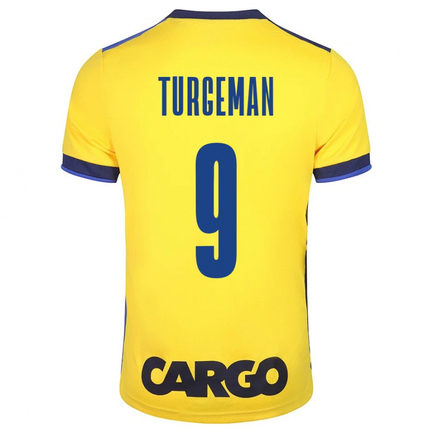 Gyermek Dor Turgeman #9 Sárga Hazai Jersey 2023/24 Mez Póló Ing