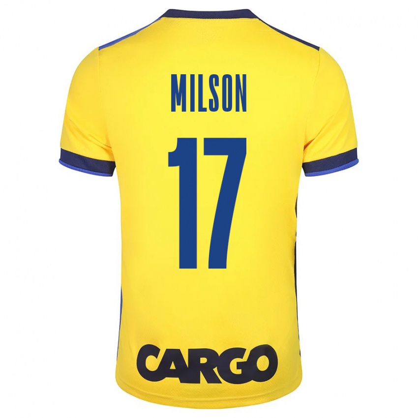 Gyermek Milson #17 Sárga Hazai Jersey 2023/24 Mez Póló Ing