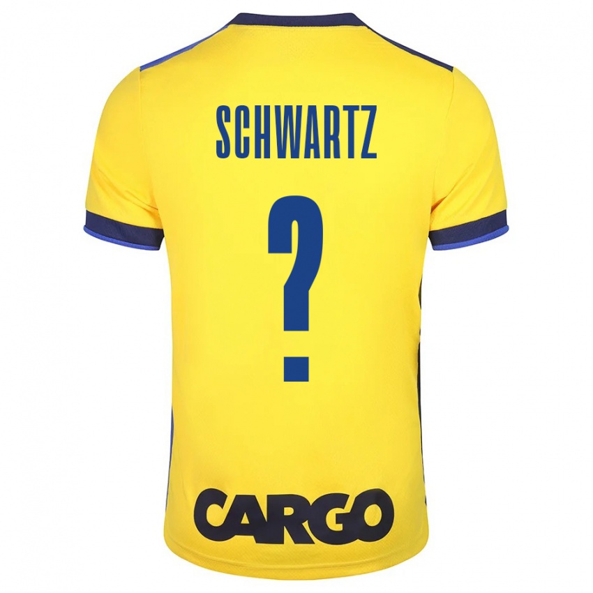 Gyermek Noam Schwartz #0 Sárga Hazai Jersey 2023/24 Mez Póló Ing