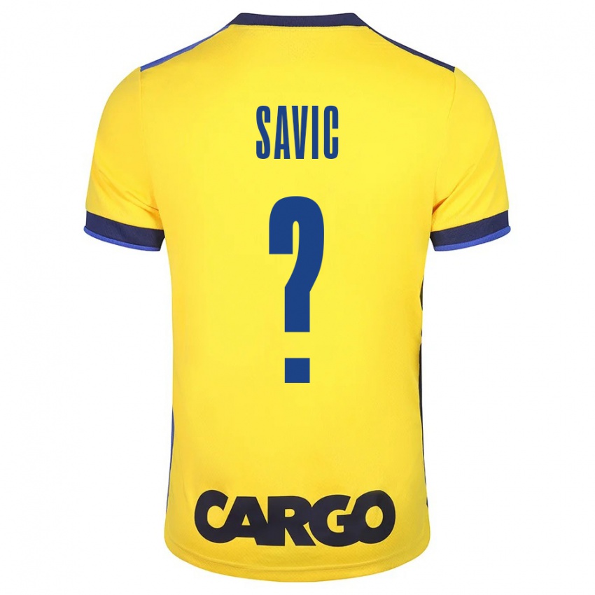 Gyermek Rom Savic #0 Sárga Hazai Jersey 2023/24 Mez Póló Ing