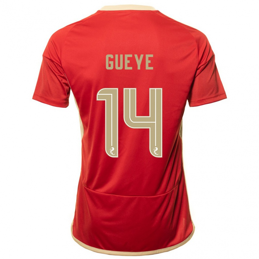 Gyermek Pape Habib Gueye #14 Piros Hazai Jersey 2023/24 Mez Póló Ing