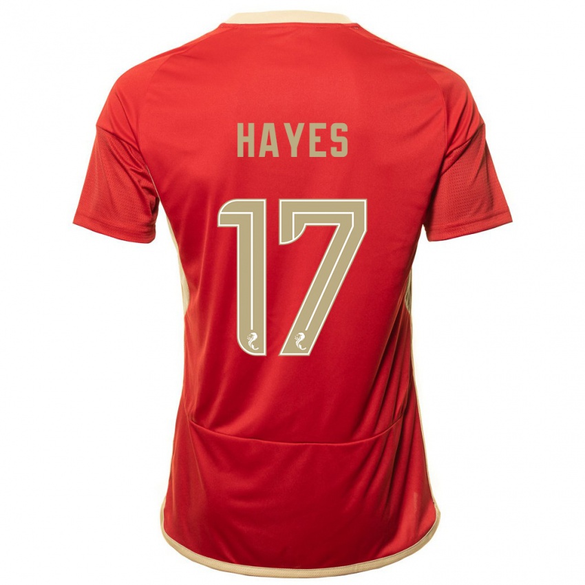 Gyermek Jonny Hayes #17 Piros Hazai Jersey 2023/24 Mez Póló Ing