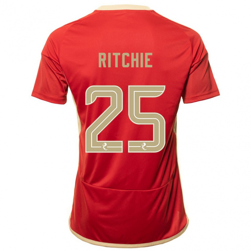 Gyermek Tom Ritchie #25 Piros Hazai Jersey 2023/24 Mez Póló Ing