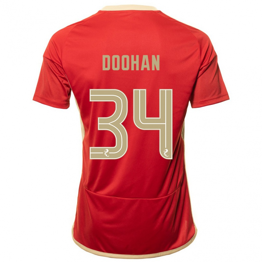 Gyermek Ross Doohan #34 Piros Hazai Jersey 2023/24 Mez Póló Ing