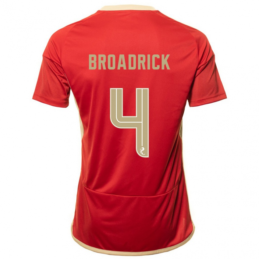 Gyermek Jessica Broadrick #4 Piros Hazai Jersey 2023/24 Mez Póló Ing