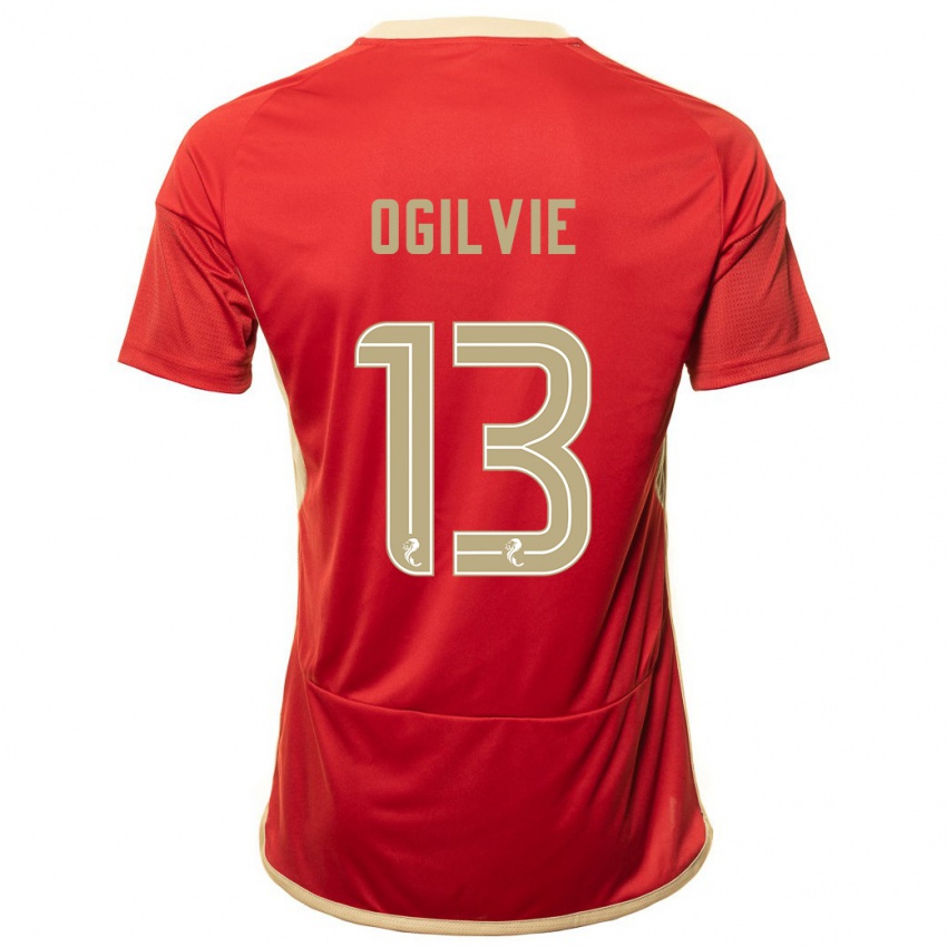 Gyermek Francesca Ogilvie #13 Piros Hazai Jersey 2023/24 Mez Póló Ing