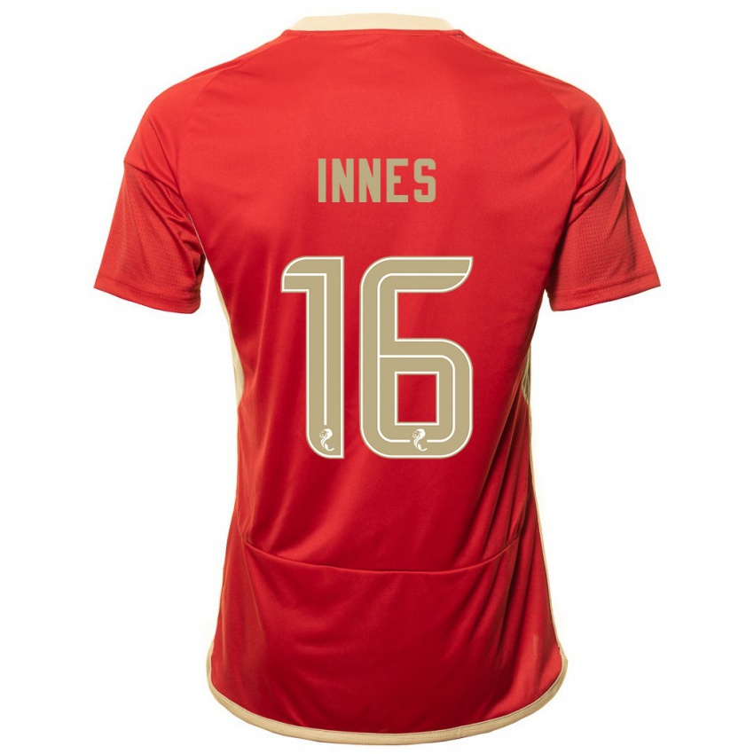 Gyermek Hannah Innes #16 Piros Hazai Jersey 2023/24 Mez Póló Ing