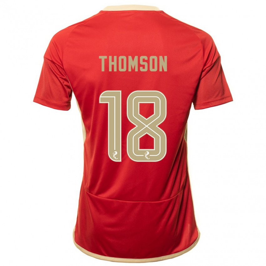 Gyermek Eva Thomson #18 Piros Hazai Jersey 2023/24 Mez Póló Ing