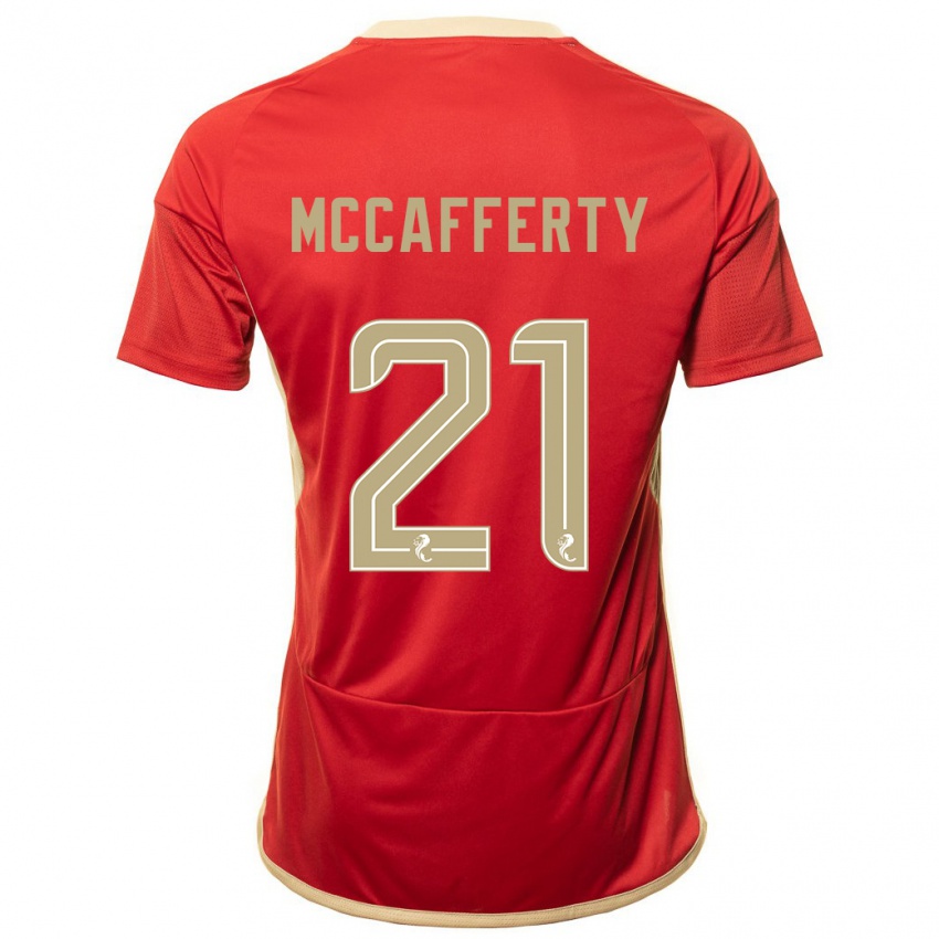 Gyermek Eirinn Mccafferty #21 Piros Hazai Jersey 2023/24 Mez Póló Ing