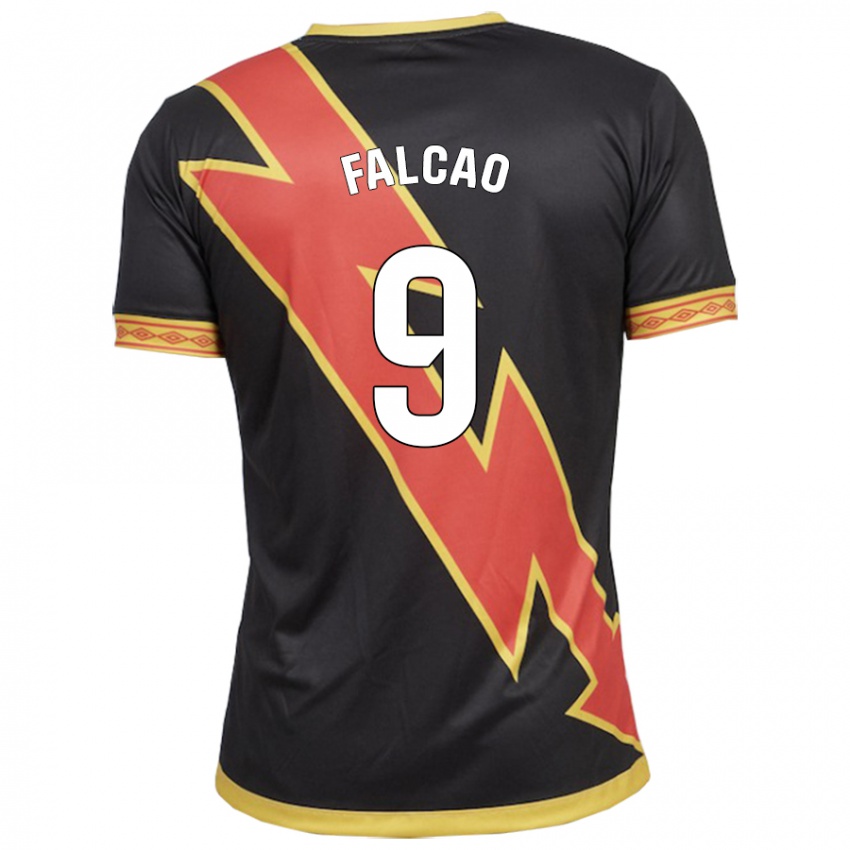 Gyermek Radamel Falcao #9 Fekete Idegenbeli Jersey 2023/24 Mez Póló Ing