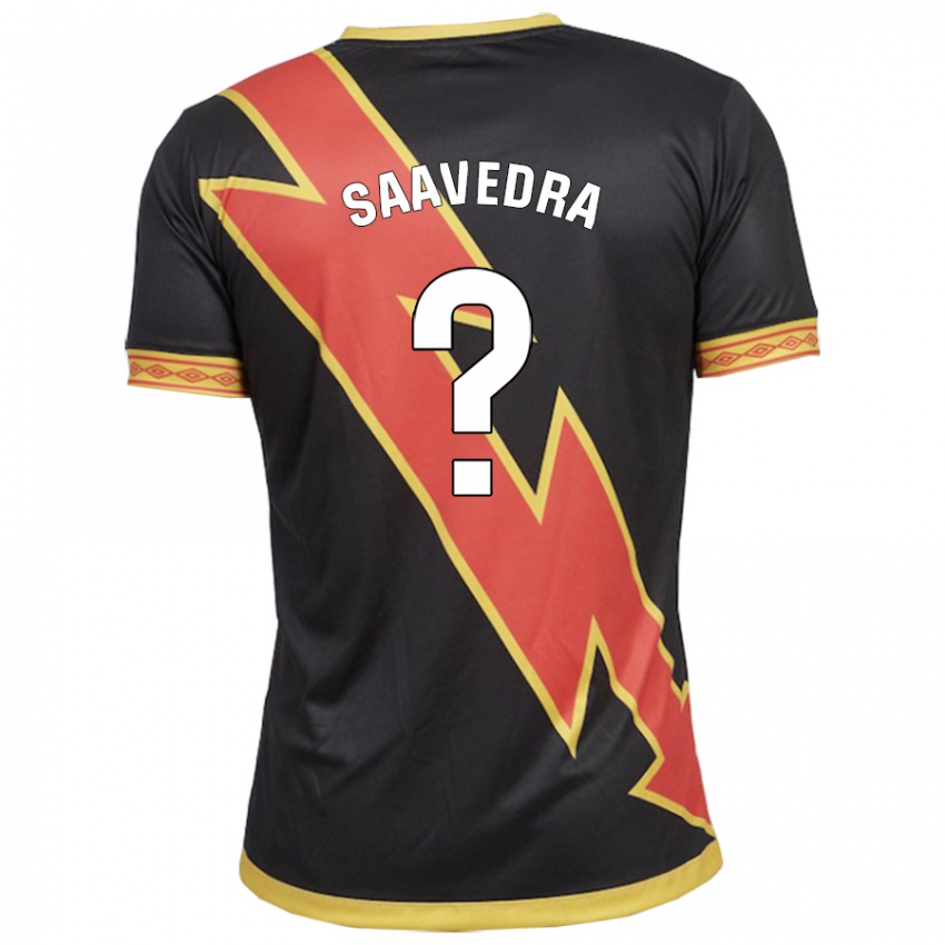 Gyermek David Saavedra #0 Fekete Idegenbeli Jersey 2023/24 Mez Póló Ing