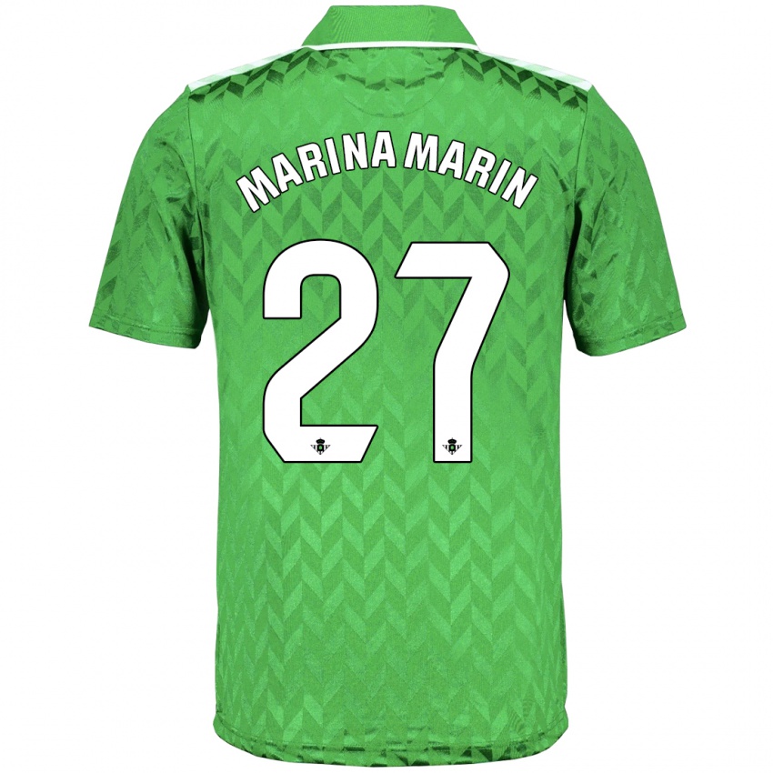 Gyermek Marina Marín #27 Zöld Idegenbeli Jersey 2023/24 Mez Póló Ing