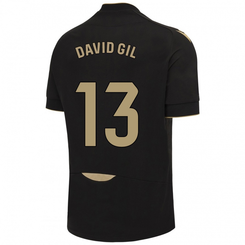 Gyermek David Gil #13 Fekete Idegenbeli Jersey 2023/24 Mez Póló Ing