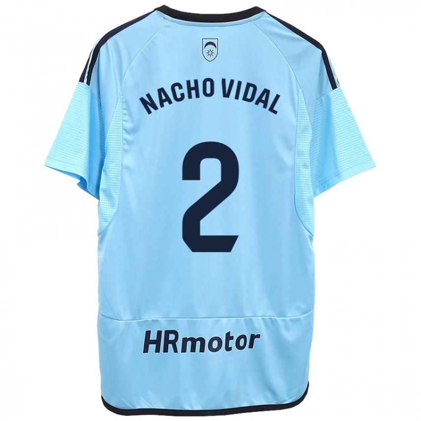 Gyermek Nacho Vidal #2 Kék Idegenbeli Jersey 2023/24 Mez Póló Ing