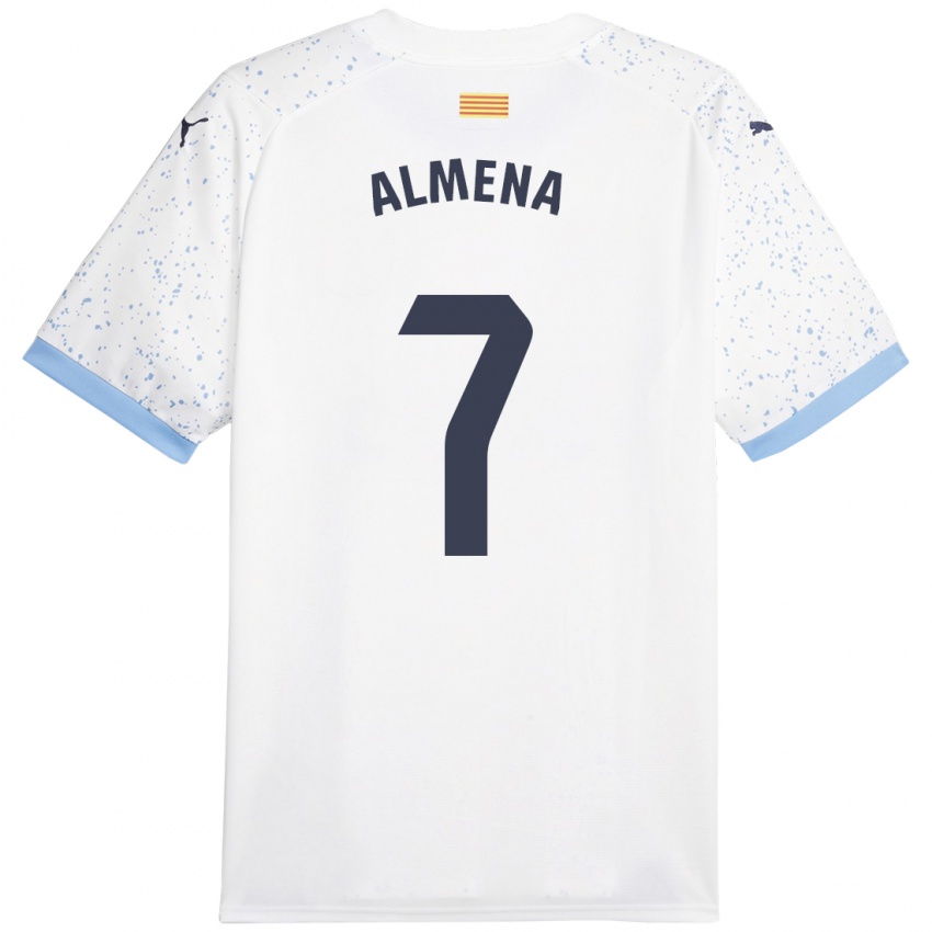 Gyermek Iker Almena #7 Fehér Idegenbeli Jersey 2023/24 Mez Póló Ing