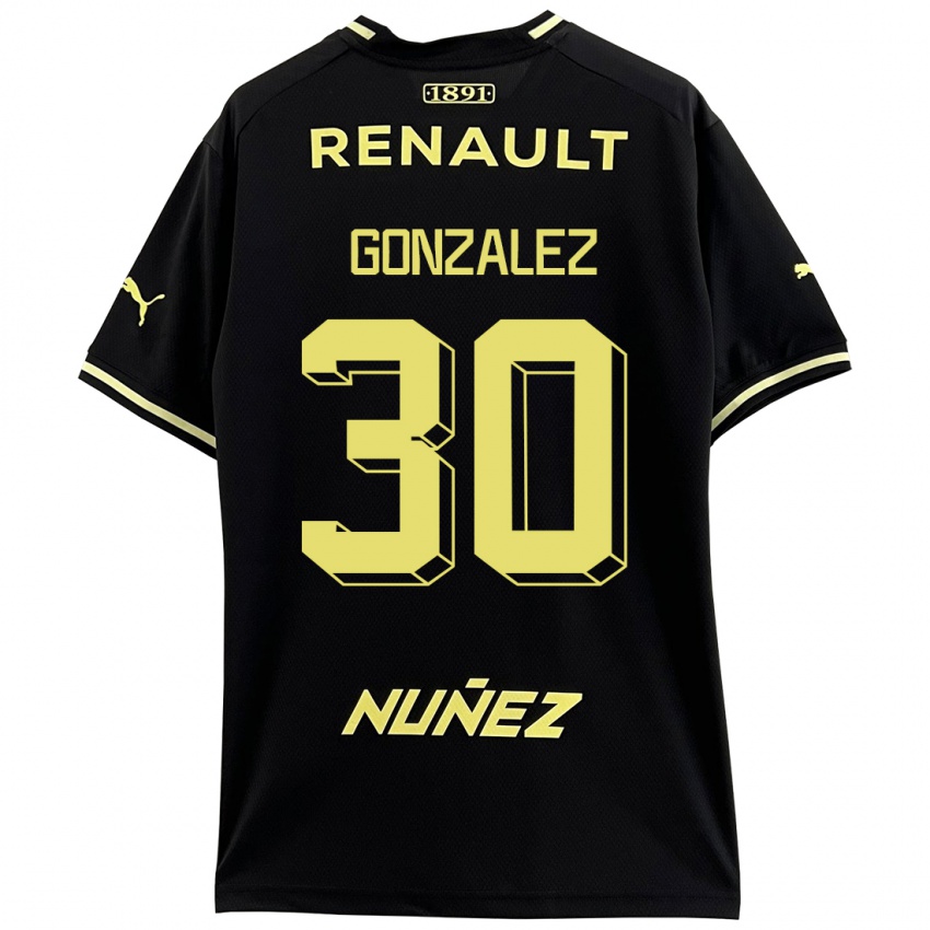 Gyermek Ángel González #30 Fekete Idegenbeli Jersey 2023/24 Mez Póló Ing