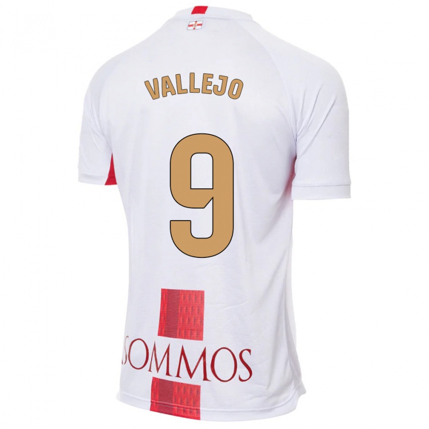 Gyermek Hugo Vallejo #9 Fehér Idegenbeli Jersey 2023/24 Mez Póló Ing