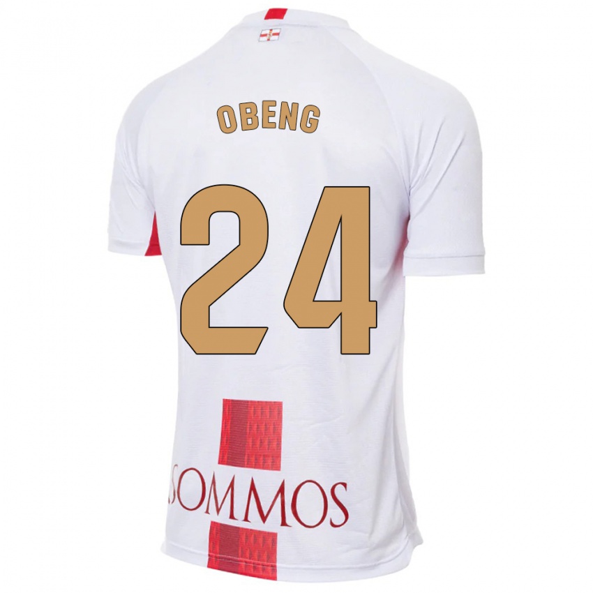 Gyermek Samuel Obeng #24 Fehér Idegenbeli Jersey 2023/24 Mez Póló Ing