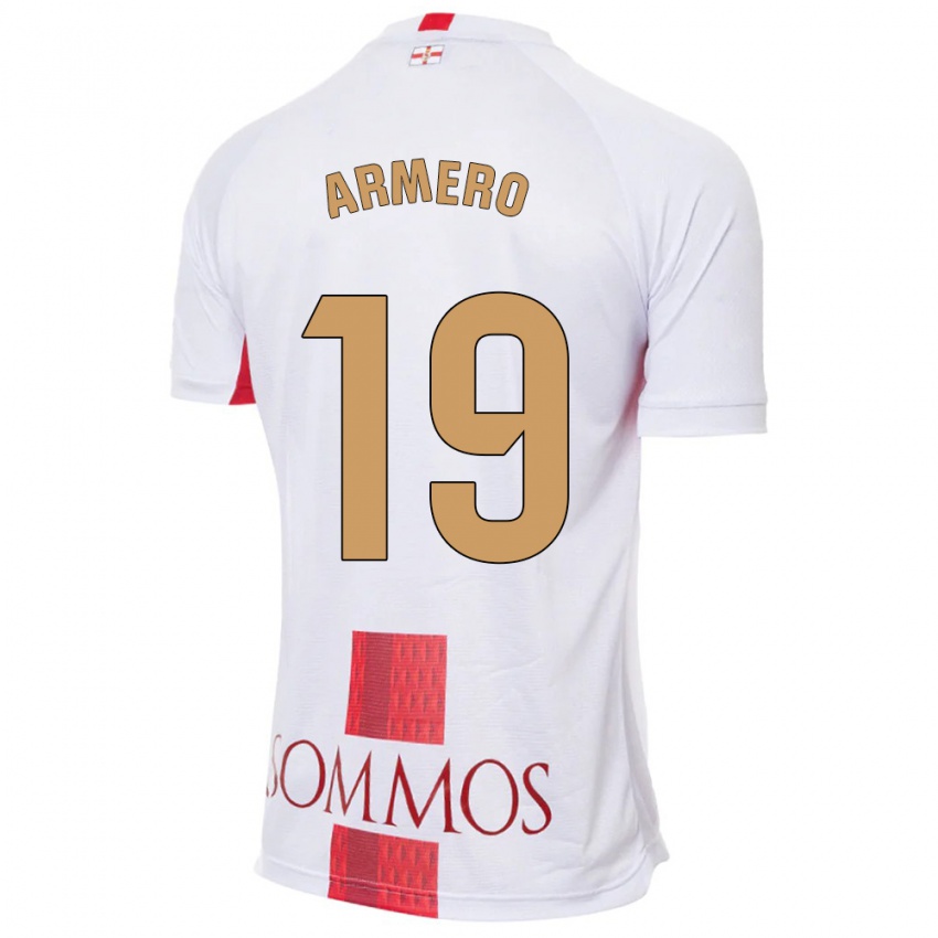 Gyermek Sergi Armero #19 Fehér Idegenbeli Jersey 2023/24 Mez Póló Ing