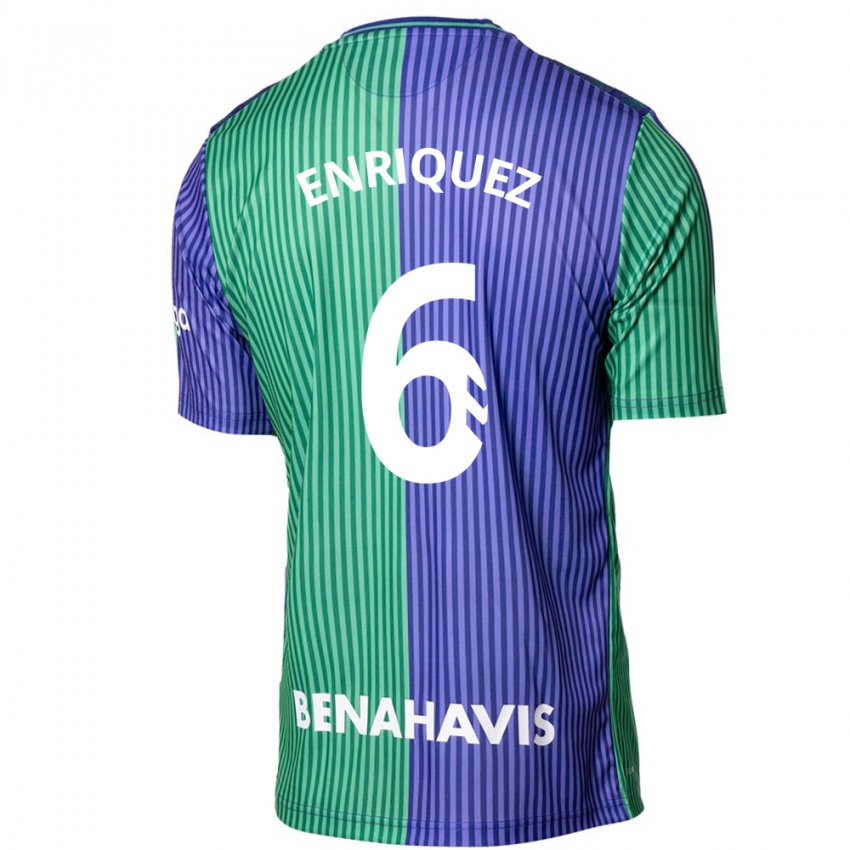 Gyermek Ramón Enríquez #6 Zöldes-Kék Idegenbeli Jersey 2023/24 Mez Póló Ing