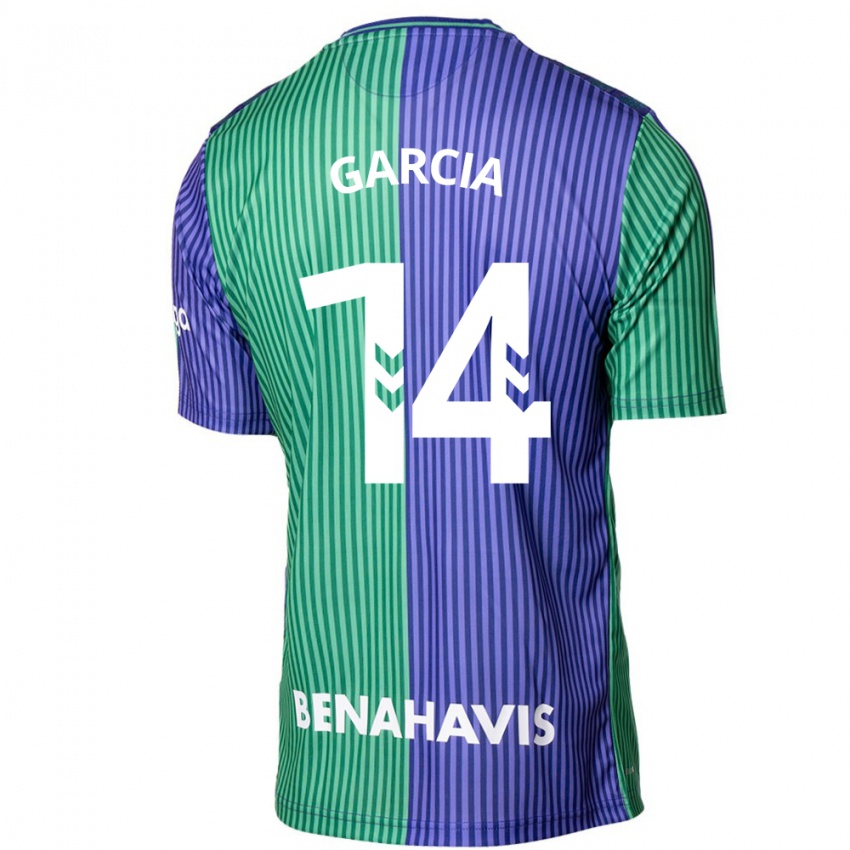 Gyermek Víctor García #14 Zöldes-Kék Idegenbeli Jersey 2023/24 Mez Póló Ing