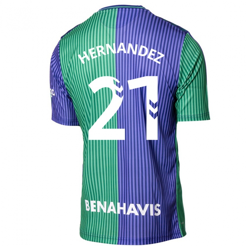 Gyermek Juan Hernández #21 Zöldes-Kék Idegenbeli Jersey 2023/24 Mez Póló Ing