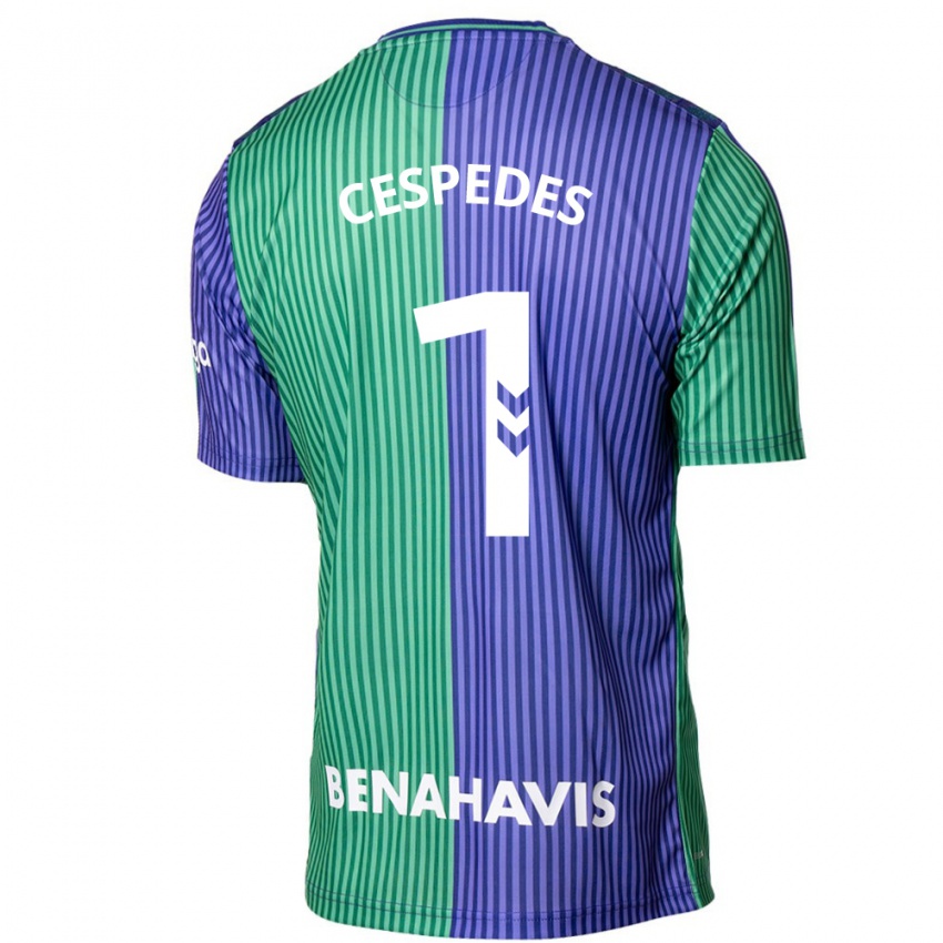 Gyermek Andrés Céspedes #1 Zöldes-Kék Idegenbeli Jersey 2023/24 Mez Póló Ing