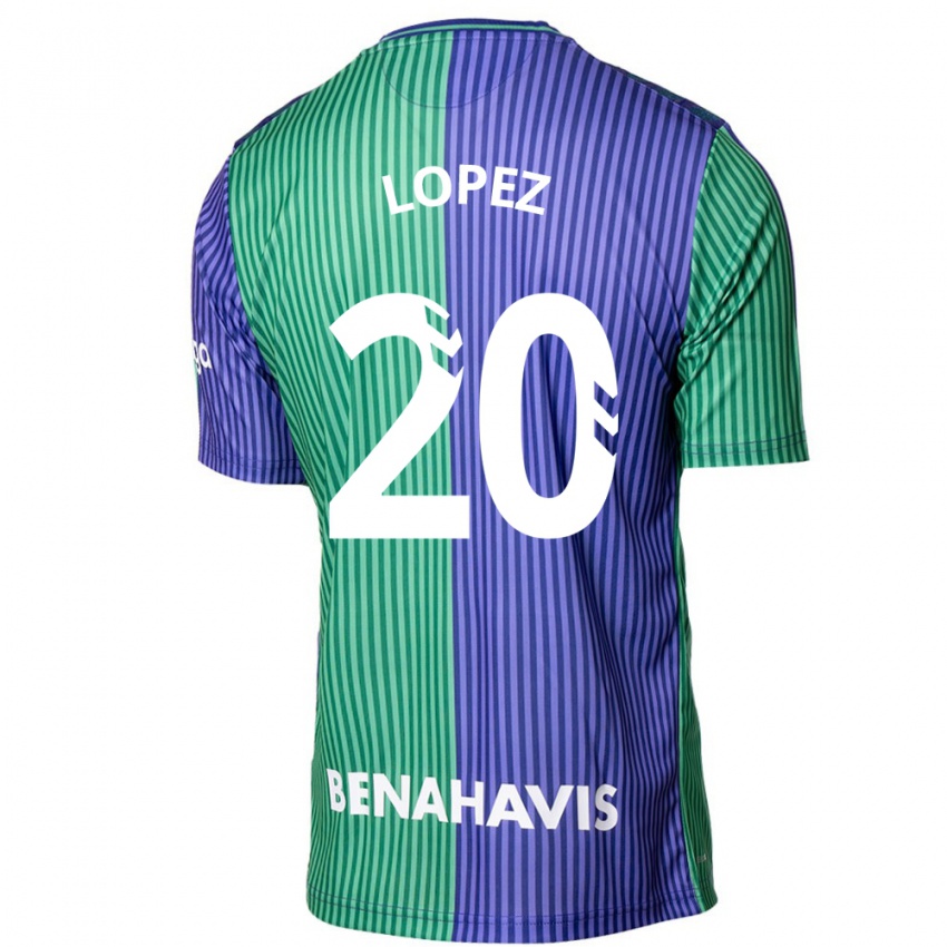 Gyermek Adri López #20 Zöldes-Kék Idegenbeli Jersey 2023/24 Mez Póló Ing