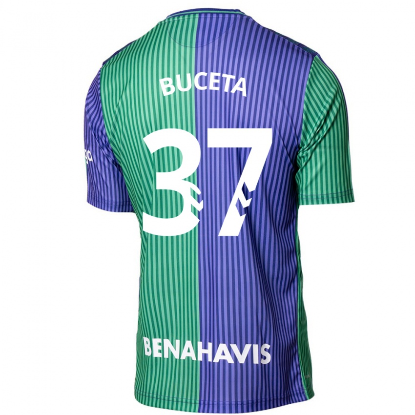 Gyermek Ana Buceta #37 Zöldes-Kék Idegenbeli Jersey 2023/24 Mez Póló Ing