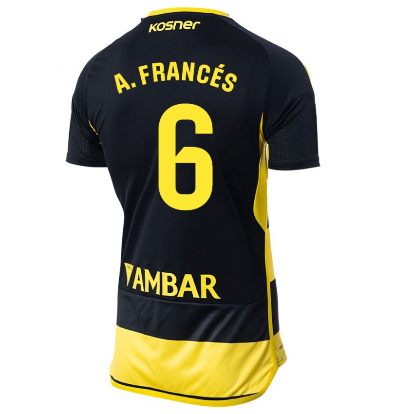 Gyermek Alejandro Francés #6 Fekete Sárga Idegenbeli Jersey 2023/24 Mez Póló Ing