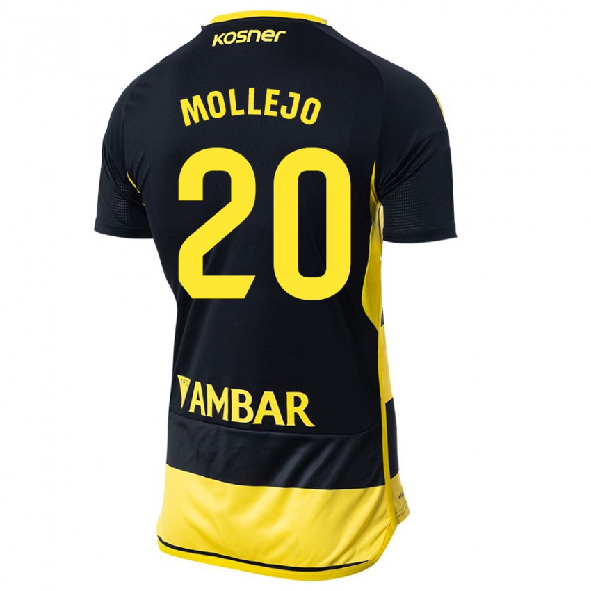 Gyermek Victor Mollejo #20 Fekete Sárga Idegenbeli Jersey 2023/24 Mez Póló Ing