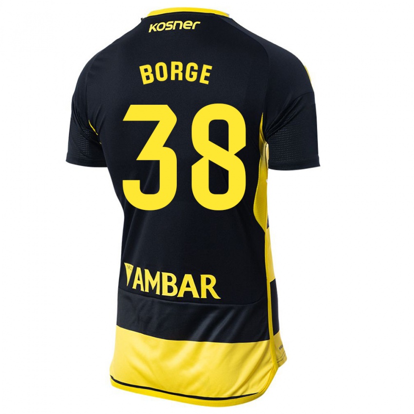 Gyermek Andrés Borge #38 Fekete Sárga Idegenbeli Jersey 2023/24 Mez Póló Ing