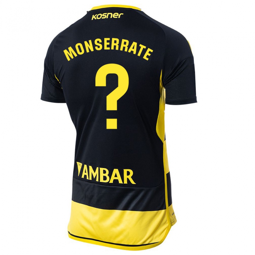 Gyermek Jano Monserrate #0 Fekete Sárga Idegenbeli Jersey 2023/24 Mez Póló Ing