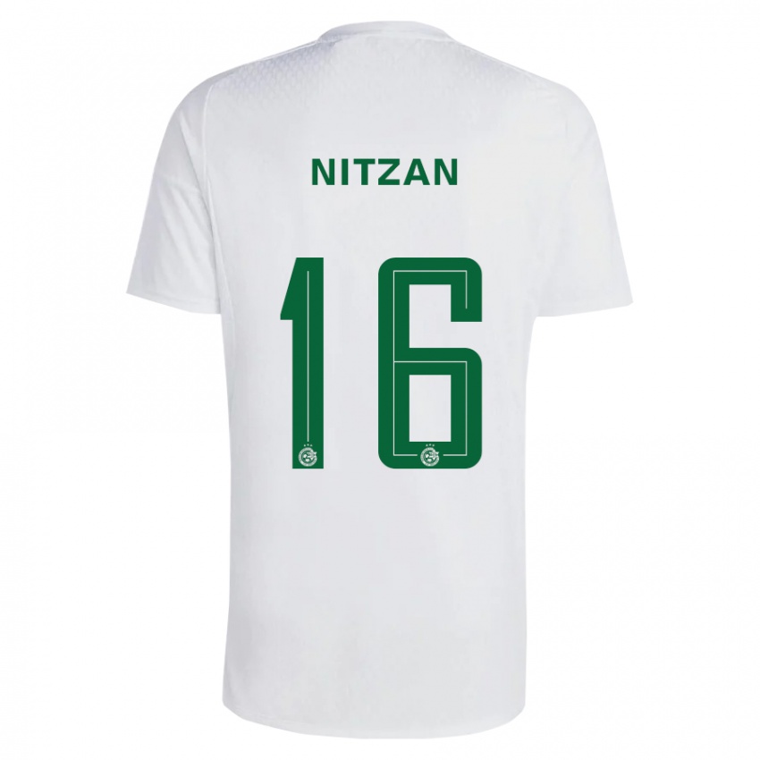 Gyermek Itamar Nitzan #16 Zöldes-Kék Idegenbeli Jersey 2023/24 Mez Póló Ing